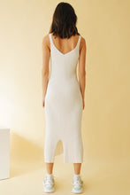 Load image into Gallery viewer, Sipping Cocktails Knit Midi Dress // White
