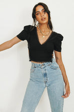 Load image into Gallery viewer, Red Wine Tie Back Top // Black
