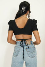 Load image into Gallery viewer, Red Wine Tie Back Top // Black
