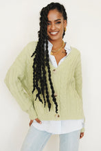 Load image into Gallery viewer, Straight To Paris Button Front Knit Cardigan // Sage
