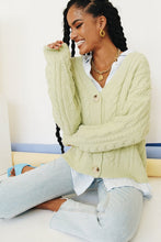 Load image into Gallery viewer, Straight To Paris Button Front Knit Cardigan // Sage
