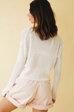 Load image into Gallery viewer, Daisy Button Front Knit Top // White
