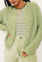 Load image into Gallery viewer, Saturday In L.A Button Front Knit Cardigan // Sage
