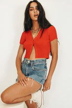 Load image into Gallery viewer, Fashion Times Button Front Knit Top // Red
