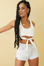 Load image into Gallery viewer, Behind The Scenes Halter Top // White
