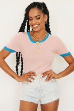Load image into Gallery viewer, Summer Scene Ribbed Knit Top // Pink
