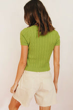 Load image into Gallery viewer, Allegra Button Front Knit Top // Lime
