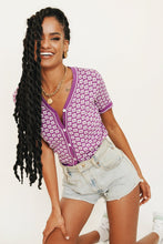 Load image into Gallery viewer, One More Song Button Front Knit Top // Purple
