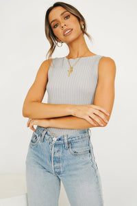 Our Town Knit Top // Grey