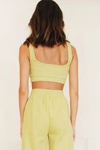 Load image into Gallery viewer, L.A Parties Ribbed Crop // Lime
