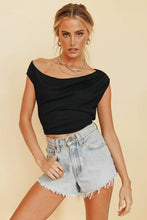 Load image into Gallery viewer, VG Watch The Runway Ribbed Tie Back Top // Black
