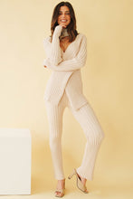 Load image into Gallery viewer, La Mer Ribbed Knit Pants // Natural
