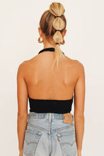 Load image into Gallery viewer, Summer Edit Knit Halter Top // Black
