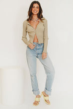 Load image into Gallery viewer, Seashore To City Button Front Knit Top // Stone
