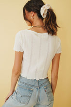 Load image into Gallery viewer, Follow The Sun Button Front Knit Top // White
