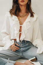 Load image into Gallery viewer, VG Feels Like A Holiday Frill Top // White
