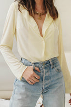 Load image into Gallery viewer, VG Check It Out Button Front Shirt // Cream
