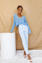 Load image into Gallery viewer, Forever Your Girl Check Pants // Sky
