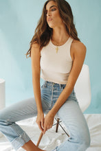 Load image into Gallery viewer, Golden Line Ribbed Top // Natural
