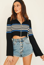 Load image into Gallery viewer, 90&#39;s Culture Ribbed Zip Front Top // Black
