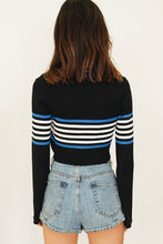Load image into Gallery viewer, 90&#39;s Culture Ribbed Zip Front Top // Black
