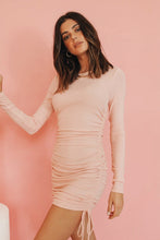 Load image into Gallery viewer, State Of Mind Drawstring Mini Dress // Pink
