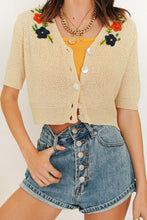 Load image into Gallery viewer, Je T&#39;aime Button Front Knit Top // Natural
