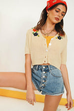 Load image into Gallery viewer, Je T&#39;aime Button Front Knit Top // Natural
