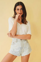 Load image into Gallery viewer, Chance Moments Button Front Knit Top // White
