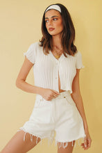 Load image into Gallery viewer, Last Minute Button Front Knit Top // White
