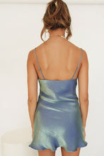 Load image into Gallery viewer, VG A 90&#39;s Muse Bias Cut Mini Dress // Blue
