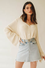 Load image into Gallery viewer, Margot Button Front Knit Top // Natural
