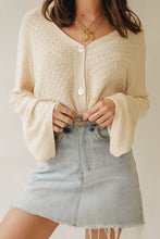 Load image into Gallery viewer, Margot Button Front Knit Top // Natural
