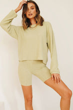Load image into Gallery viewer, The Long Road Ribbed Bike Shorts // Sage
