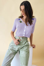 Load image into Gallery viewer, Je T&#39;aime Button Front Knit Top // Lilac
