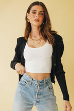 Load image into Gallery viewer, Women In Film Button Front Knit Top // Black
