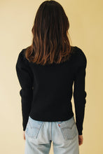 Load image into Gallery viewer, Women In Film Button Front Knit Top // Black
