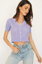 Load image into Gallery viewer, Sofia Button Front Knit Top // Lilac
