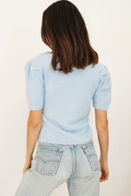 Load image into Gallery viewer, Italian City Button Front Knit Top // Sky
