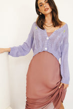 Load image into Gallery viewer, Italian Love Button Front Knit Top // Lilac
