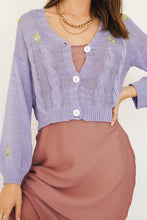 Load image into Gallery viewer, Italian Love Button Front Knit Top // Lilac
