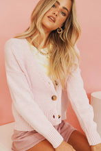 Load image into Gallery viewer, Girl Meets Boy Button Front Knit Cardigan // Pink
