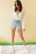 Load image into Gallery viewer, Italian Love Button Front Knit Top // White
