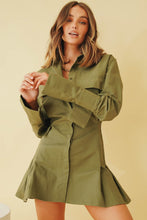 Load image into Gallery viewer, The Lookbook Button Front Mini Dress // Khaki
