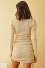 Load image into Gallery viewer, Chase The City Drawstring Mini Dress // Natural
