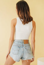 Load image into Gallery viewer, Sunset Swims Ribbed Top // White
