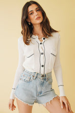 Load image into Gallery viewer, New Classic Button Front Knit Top // White
