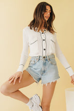 Load image into Gallery viewer, New Classic Button Front Knit Top // White
