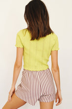 Load image into Gallery viewer, Follow The Sun Button Front Knit Top // Lime
