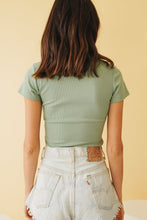 Load image into Gallery viewer, Coast Drives Ribbed Top // Sage
